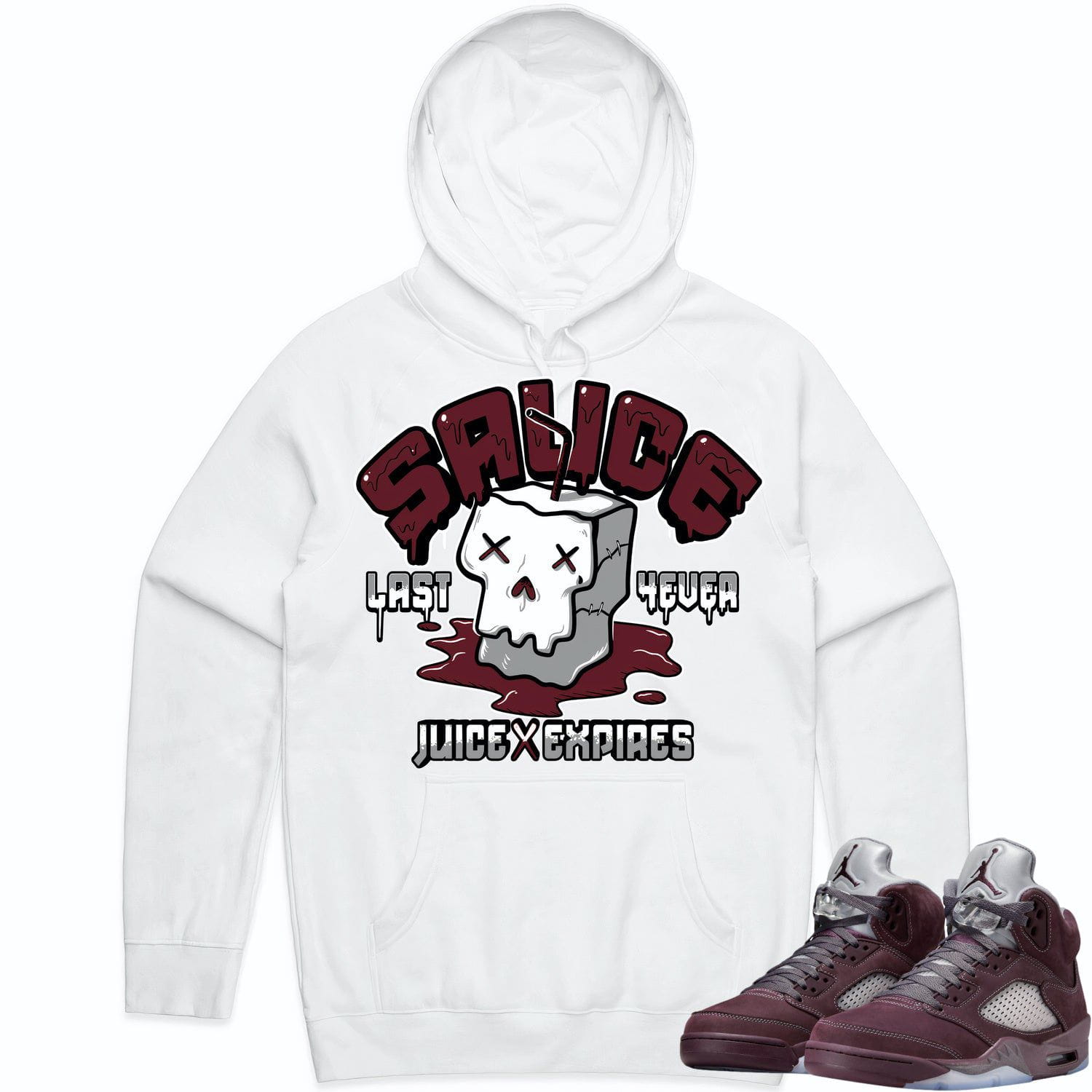 Jordan 5 Burgundy 5s Hoodie to Match - BURGUNDY SAUCE