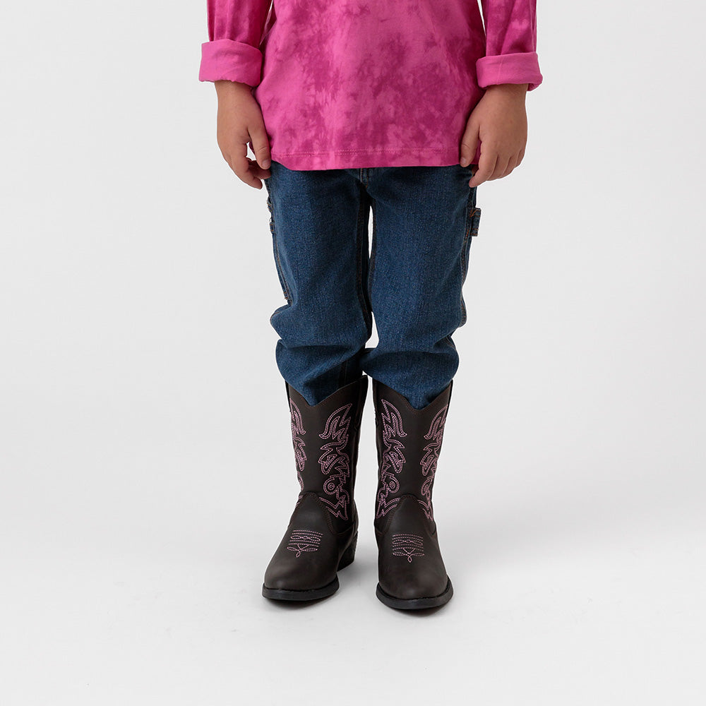 Kids' Ranch in Dark Brown/Pink