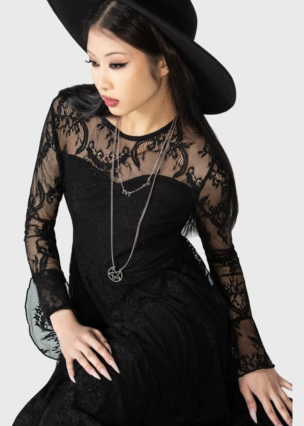 Killstar Shadow Figure Maxi Dress Black