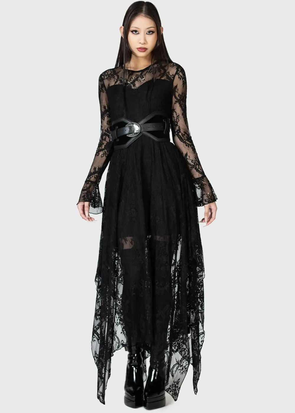 Killstar Shadow Figure Maxi Dress Black