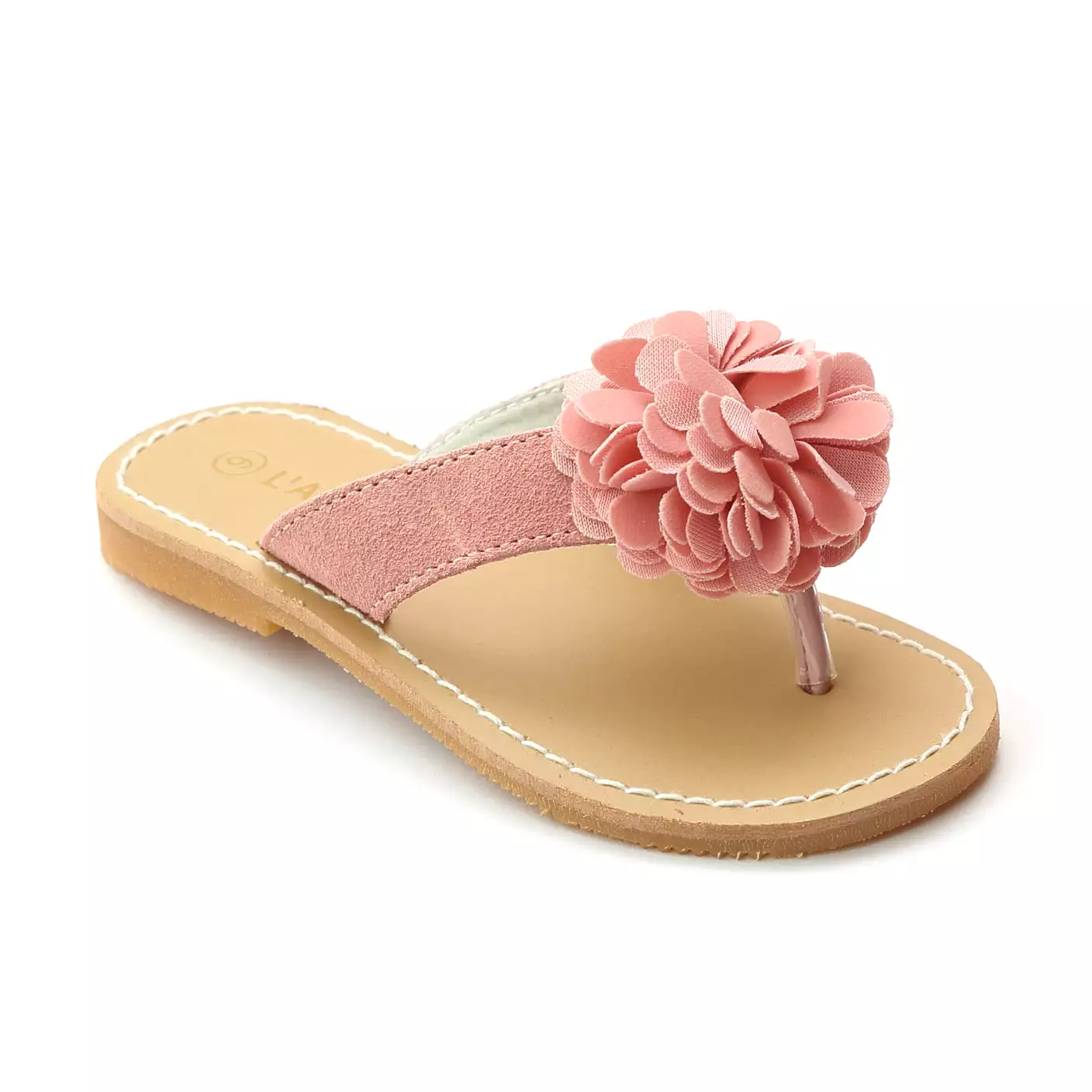 L'Amour Girls C-790 Pink Pom Pom Sandals