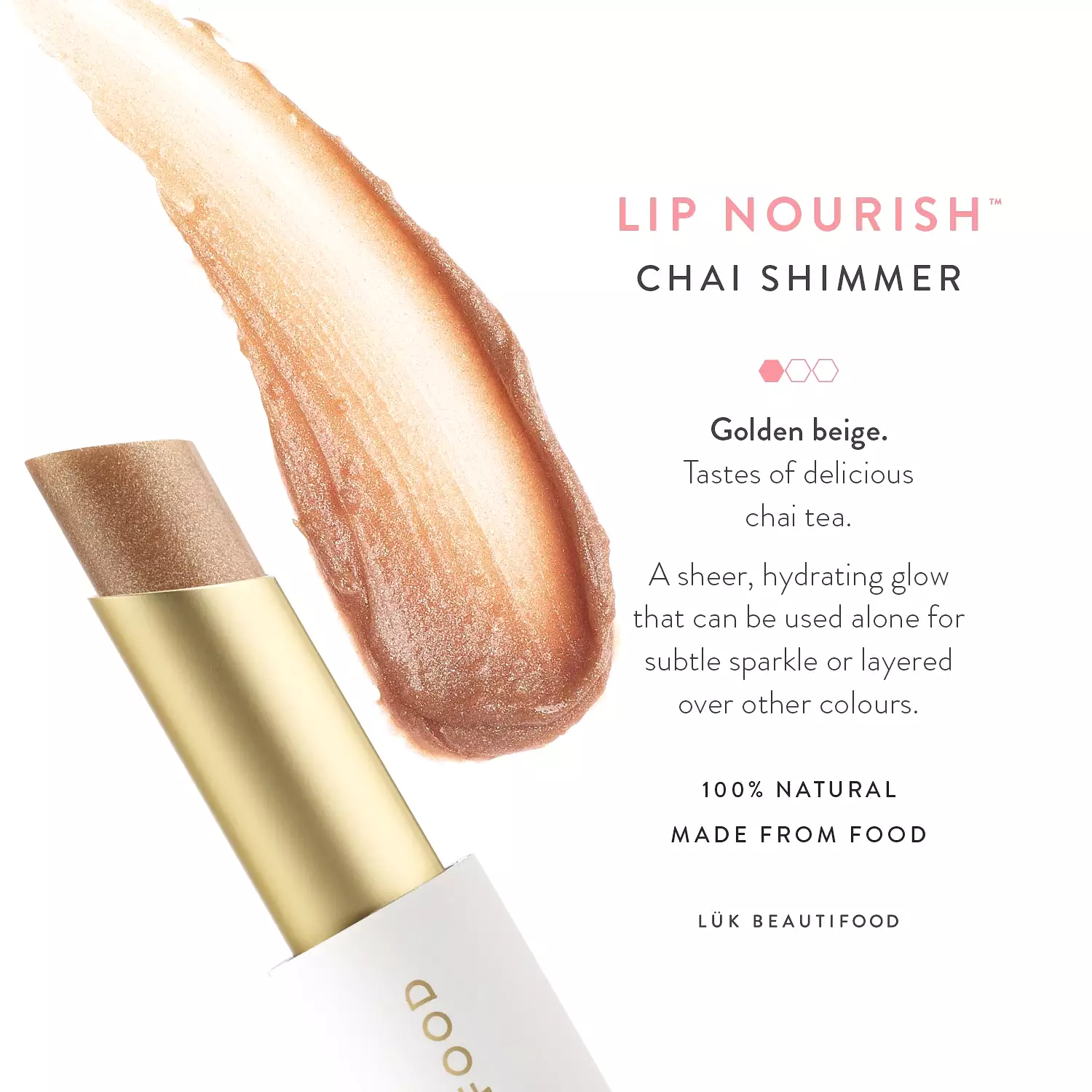 Luk Beautifood Lip Nourish Organic Lipstick Chai Shimmer