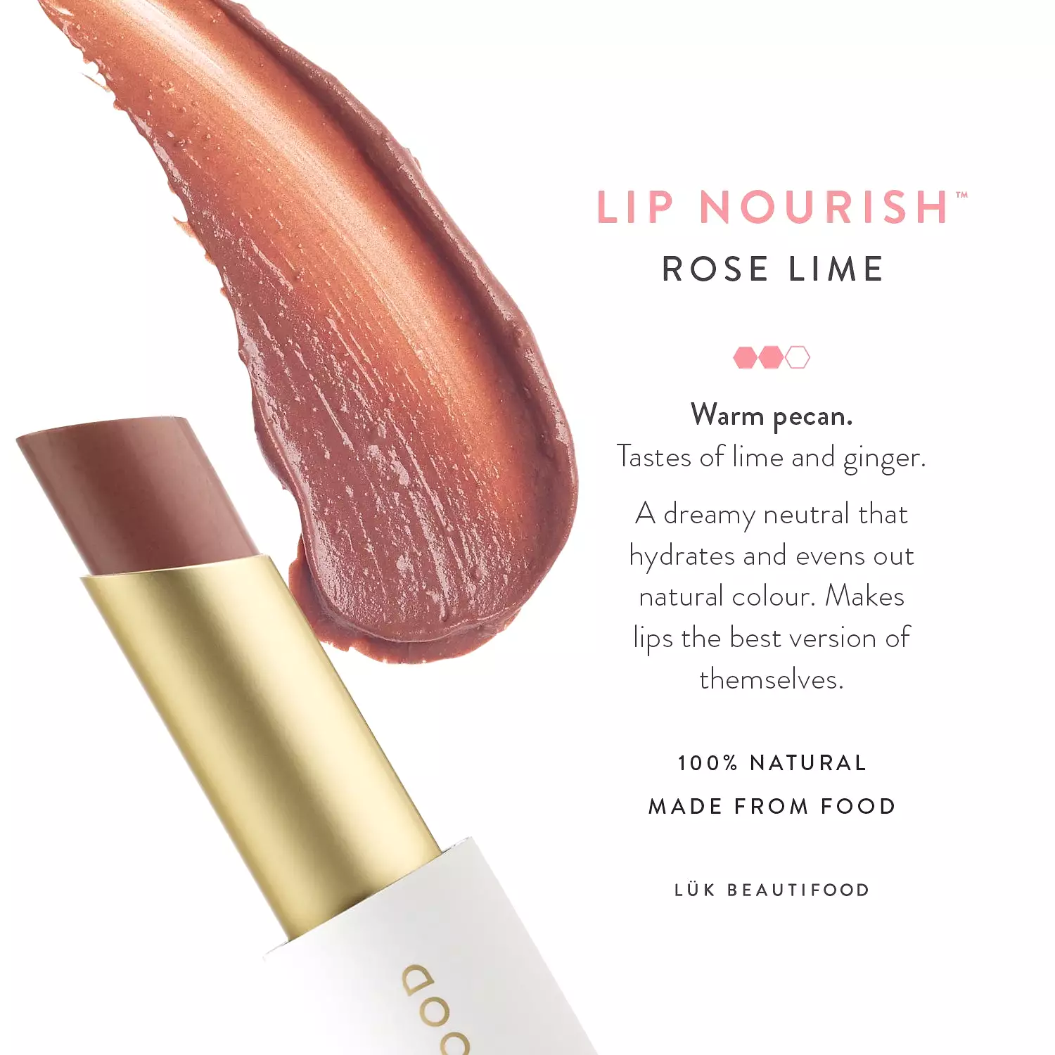 Luk Beautifood Lip Nourish Organic Lipstick Tea Rose