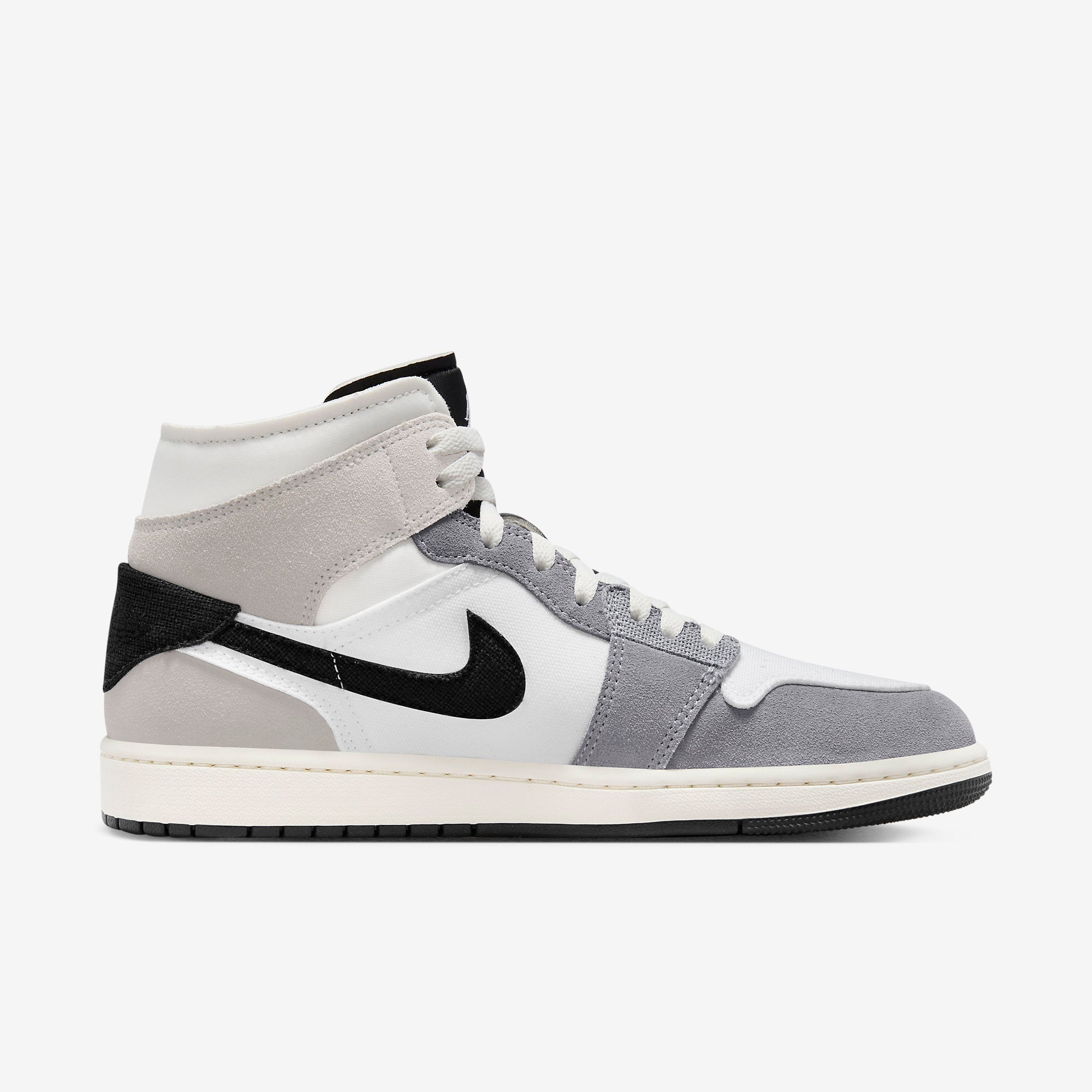 (Men's) Air Jordan 1 Mid SE Craft 'Cement Grey / Black' (2023) DZ4136-002