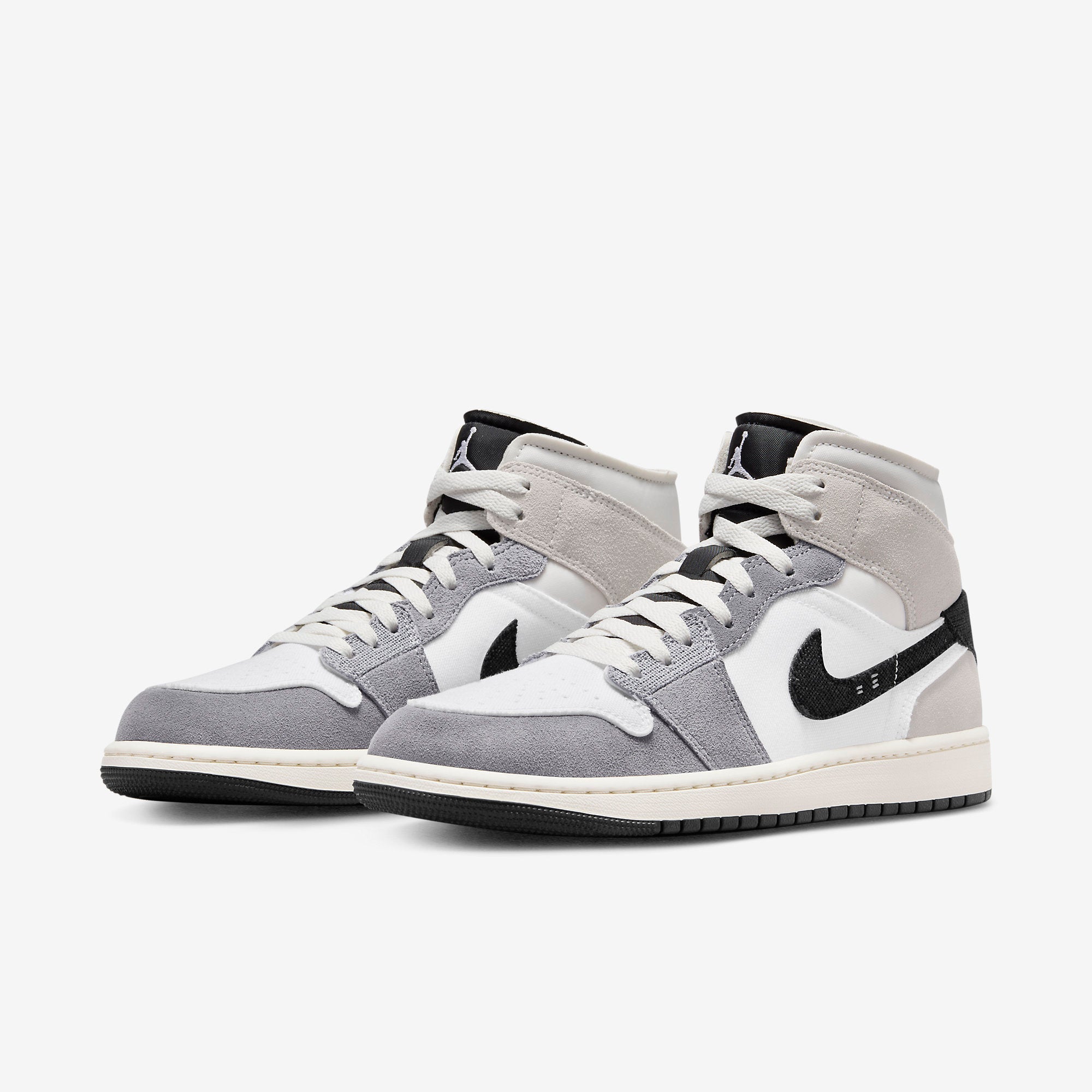 (Men's) Air Jordan 1 Mid SE Craft 'Cement Grey / Black' (2023) DZ4136-002