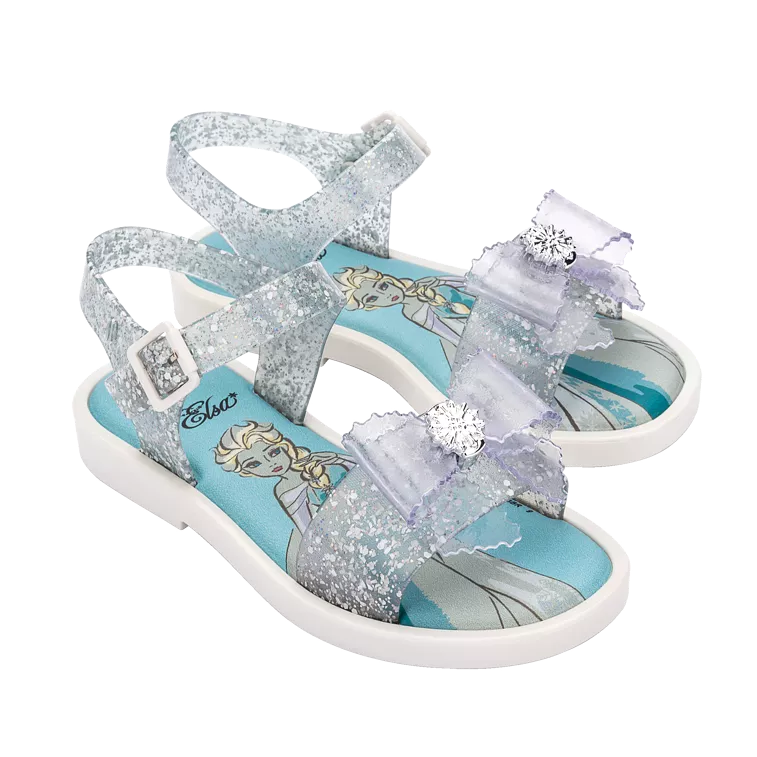 Mini Melissa Mar Sandal + Disney Kids - Glitter Clear / White