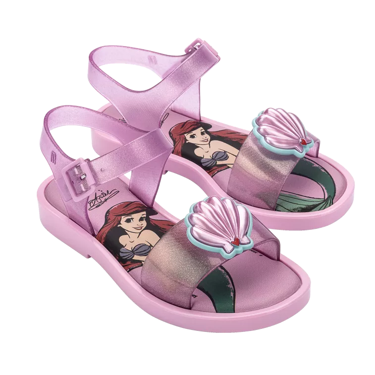 Mini Melissa Mar Sandal + Disney Kids - Glitter Pink / Pink