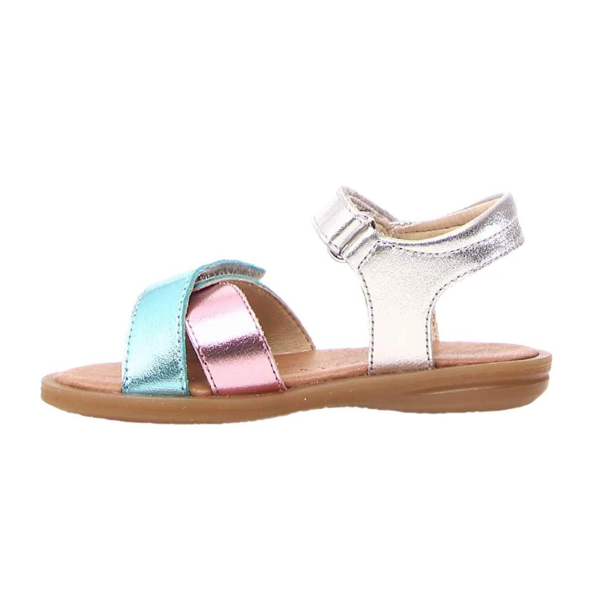 Naturino Girl's (Sizes 27-29) Turquoise/Pink/Silver Sandal