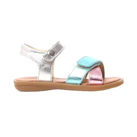 Naturino Girl's (Sizes 27-29) Turquoise/Pink/Silver Sandal