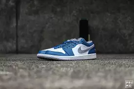 Nike Air Jordan 1 Low True Blue  / Cement Grey White  (553558 412)