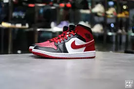 Nike Air Jordan 1 MID   Black gym red / White (BQ6472-079)