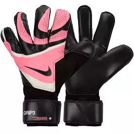 Nike Men's Grip 3 Goalkeeper Gloves Black/Pink