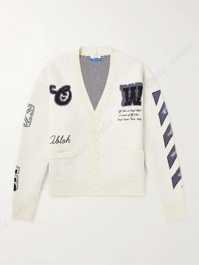 Off-White  |Wool Street Style Logo Cardigans