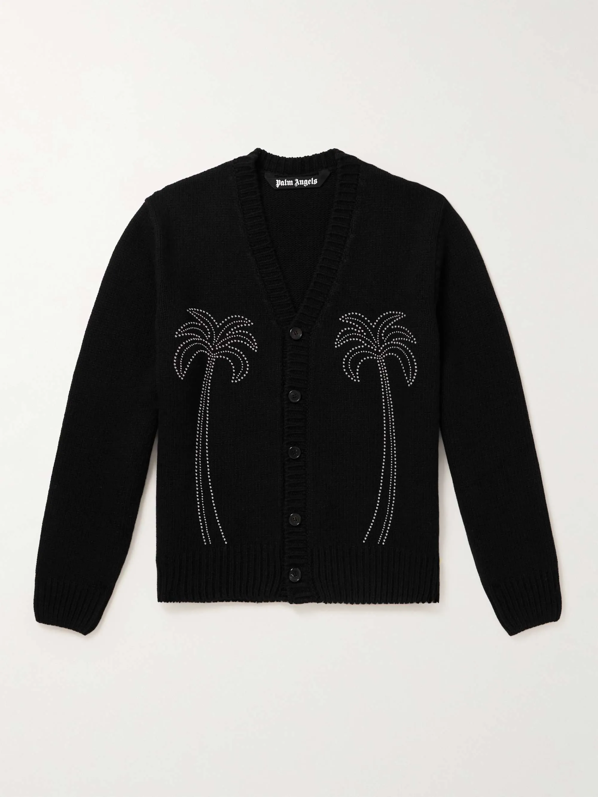 Palm Angels  |Unisex Wool Cashmere Street Style Logo Cardigans