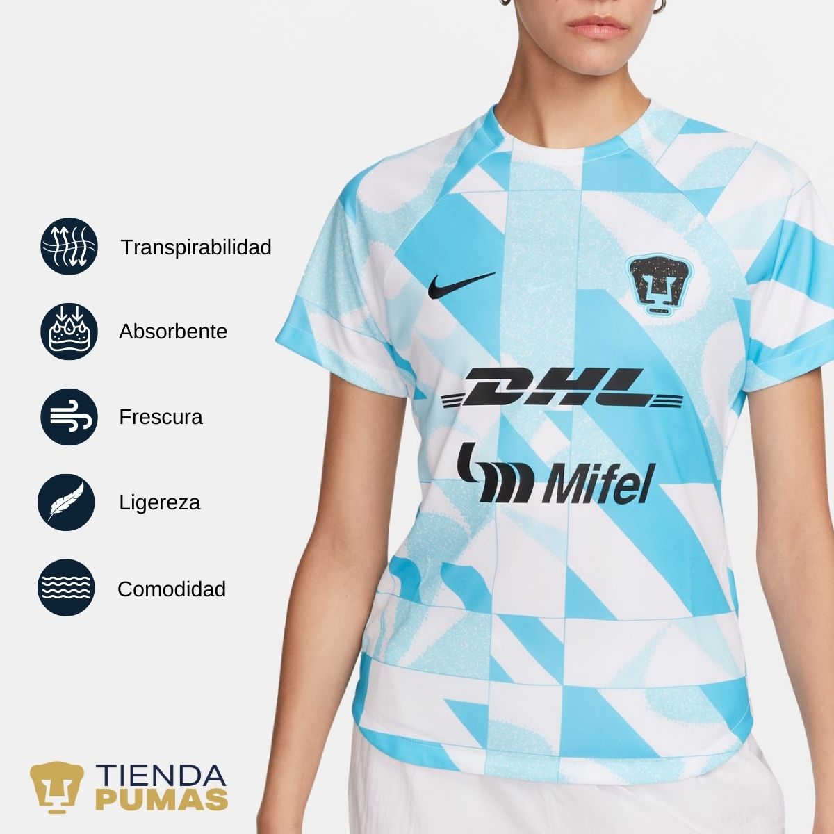 Playera Nike Pumas UNAM Mujer Pre Match FD9232-101