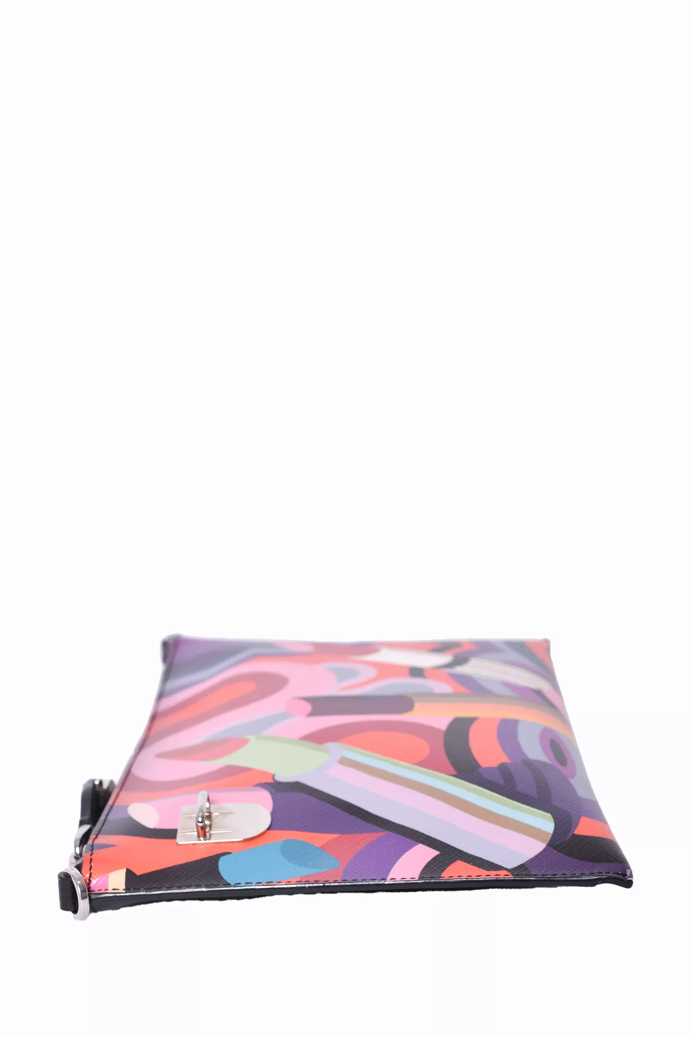 Prada Multicolor Leather Lipstick Graphic Pochette Bag