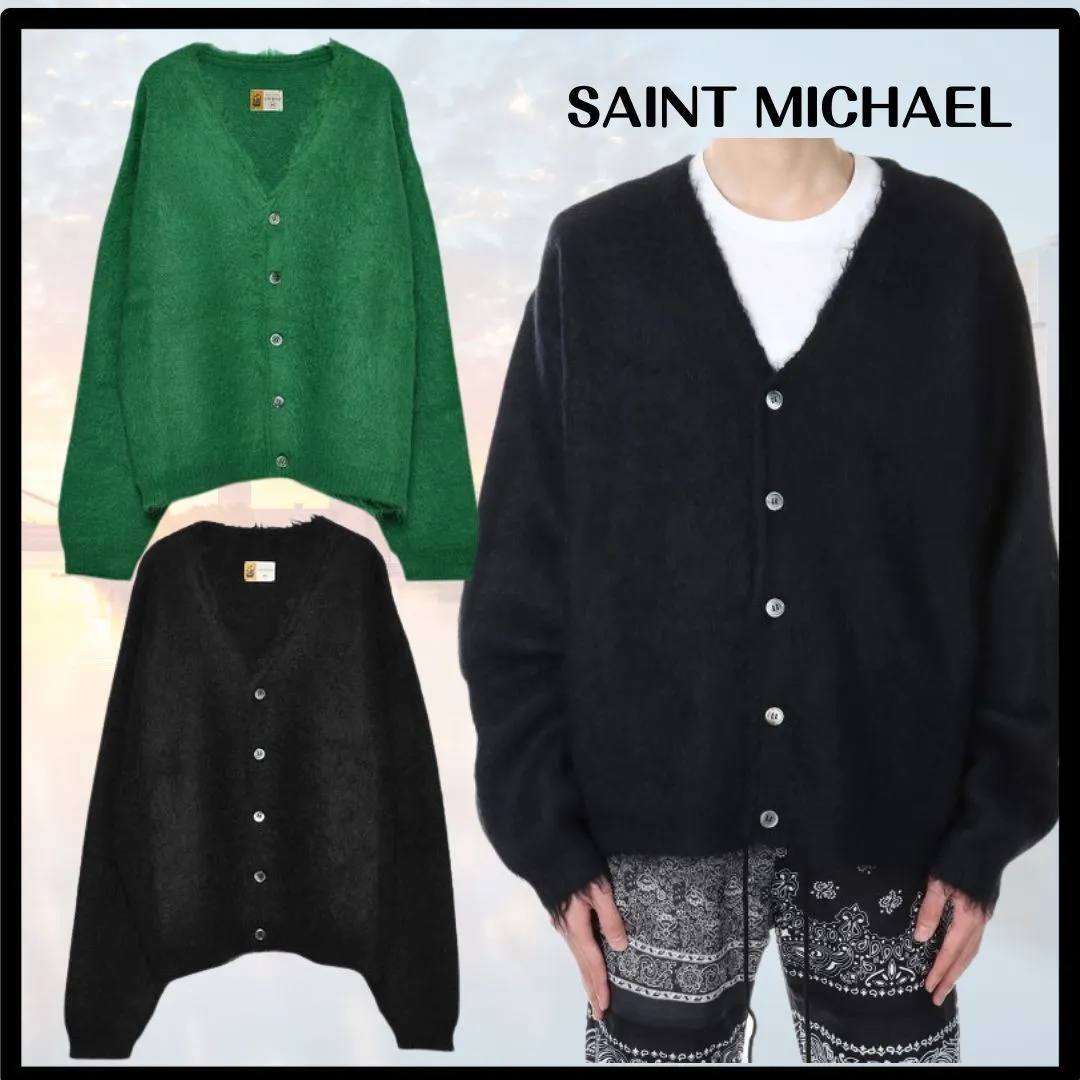 Saint Mxxxxxx  |Wool Plain Logo Cardigans