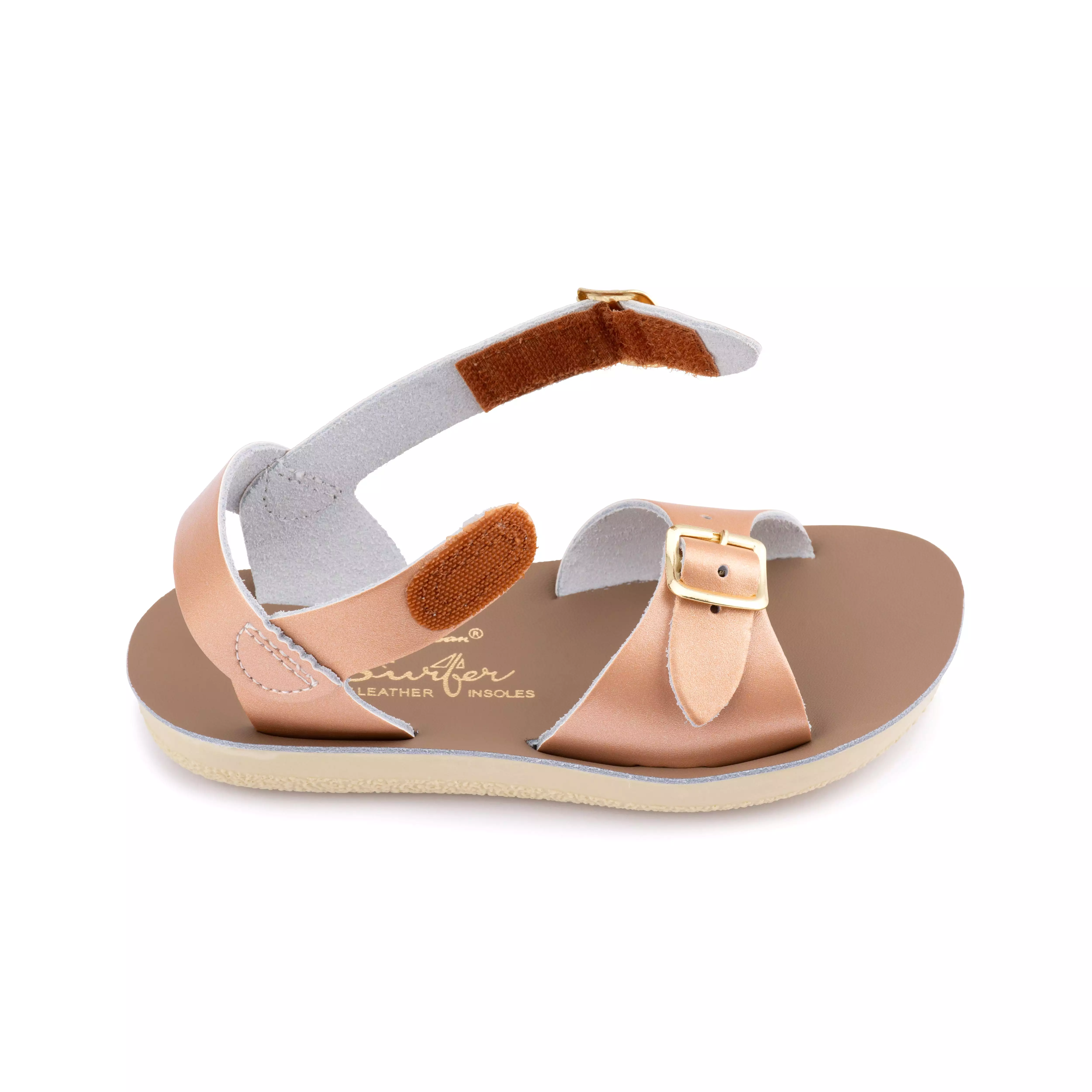 Salt Water Sandals Sun-San Surfer Hook & Loop (Velcro) ROSE GOLD