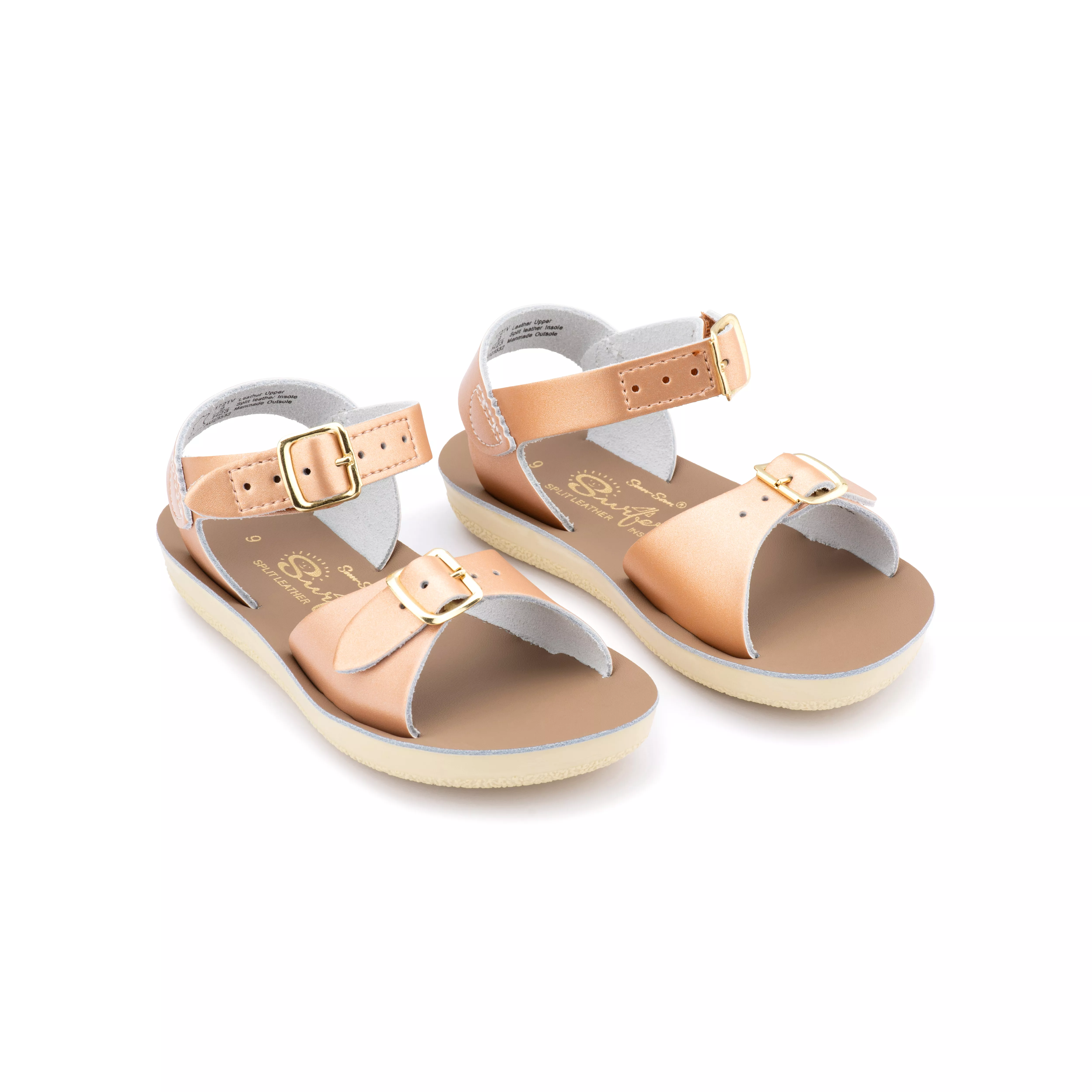 Salt Water Sandals Sun-San Surfer Hook & Loop (Velcro) ROSE GOLD