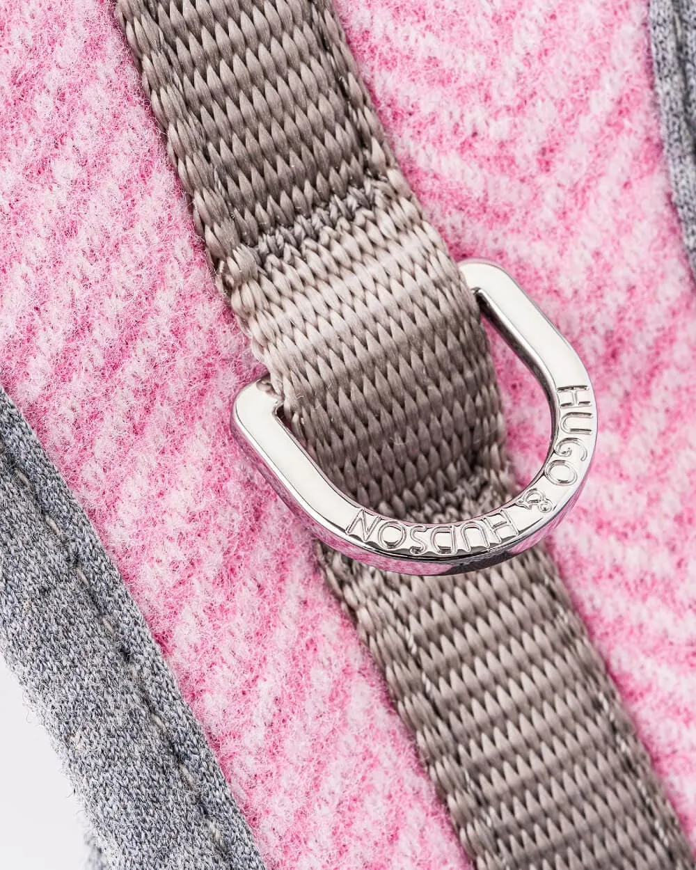 Tweed Dog Harness - Pink Herringbone