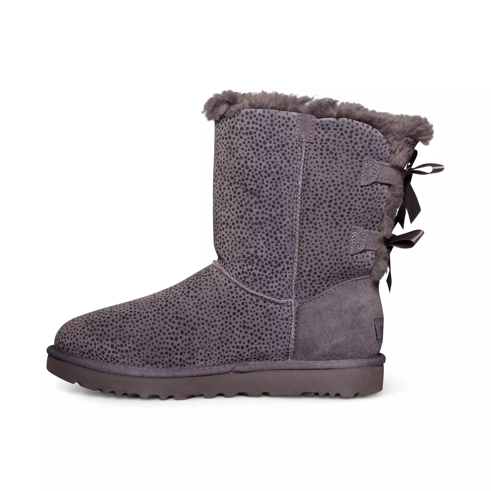 UGG Bailey Bow Micro Cheetah Charcoal Boots - Women's