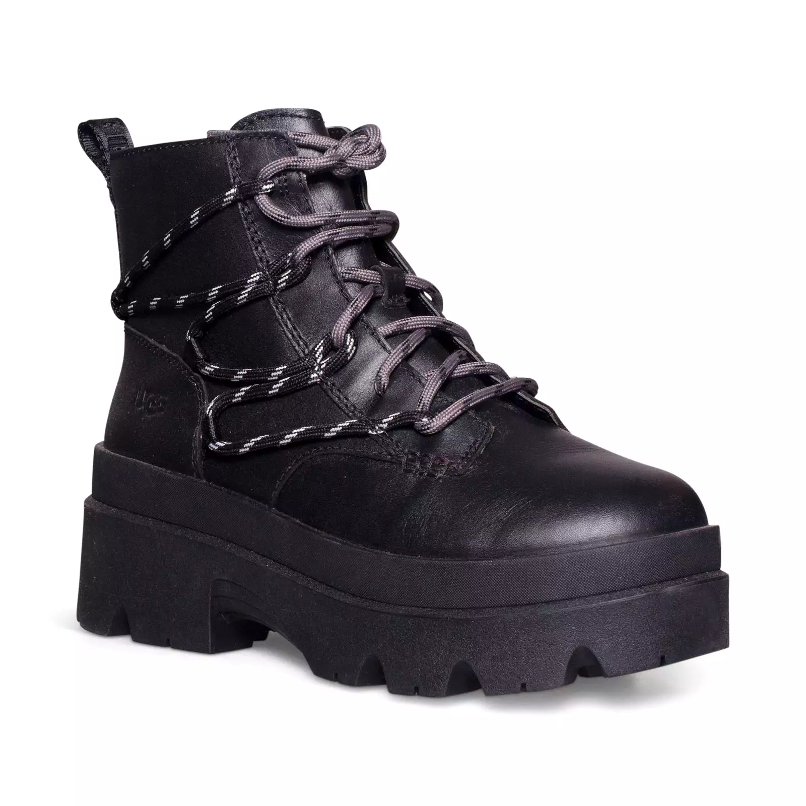 UGG Brisbane Lace Up Black Boots - Women's