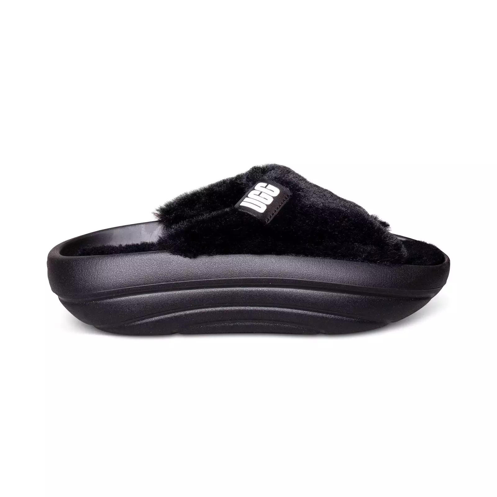 UGG Foamo UGGplush Black Slippers - Women's