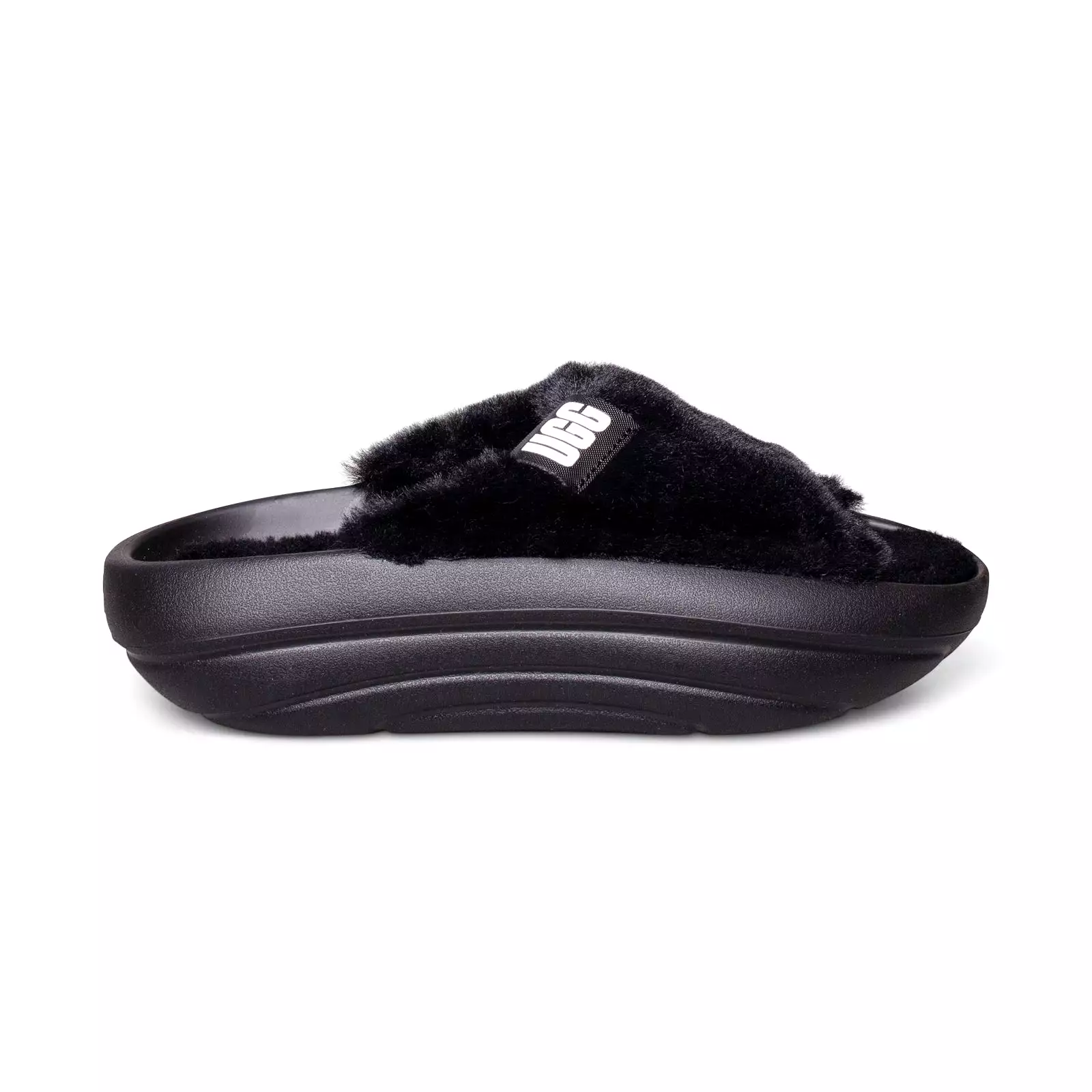 UGG Foamo UGGplush Black Slippers - Women's