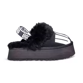 UGG Funkette Chopd Black Slippers - Women's