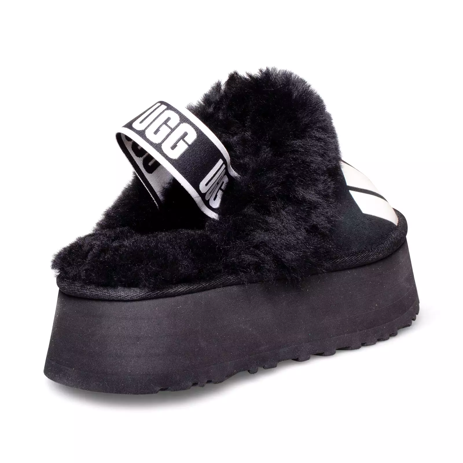 UGG Funkette Chopd Black Slippers - Women's