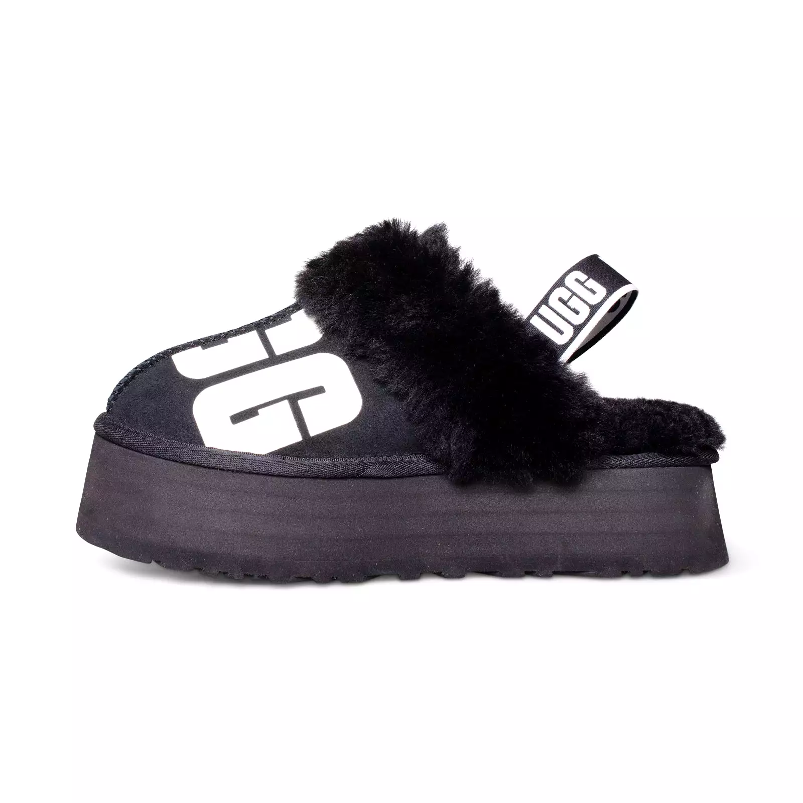 UGG Funkette Chopd Black Slippers - Women's