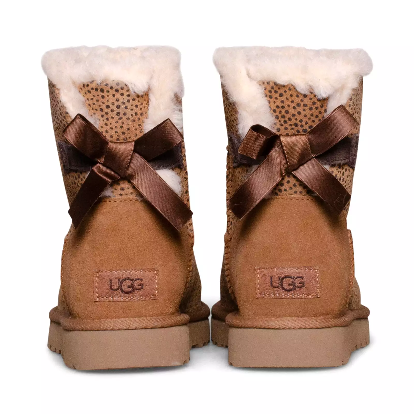 UGG Mini Bailey Bow Micro Cheetah Chestnut Boots - Women's