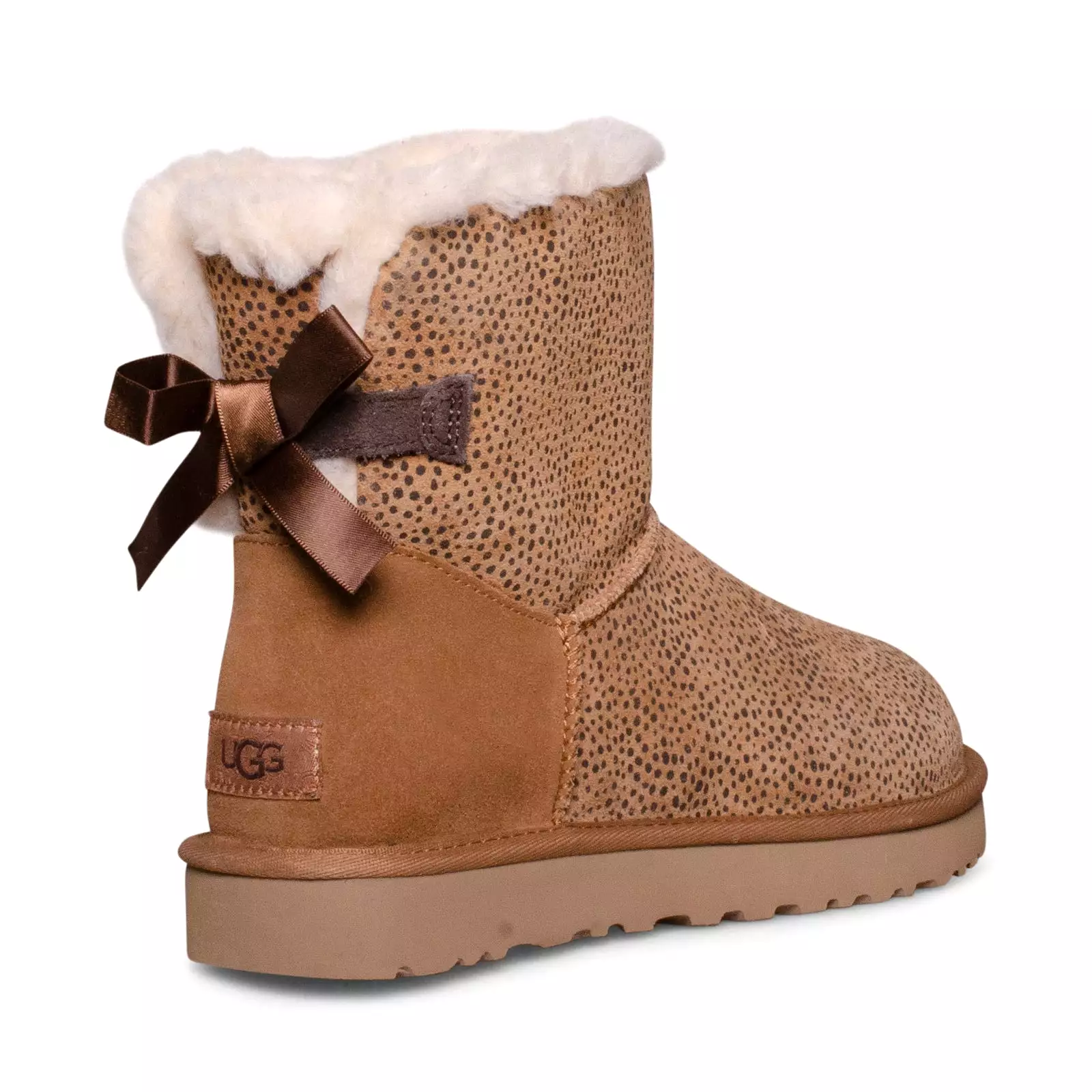 UGG Mini Bailey Bow Micro Cheetah Chestnut Boots - Women's