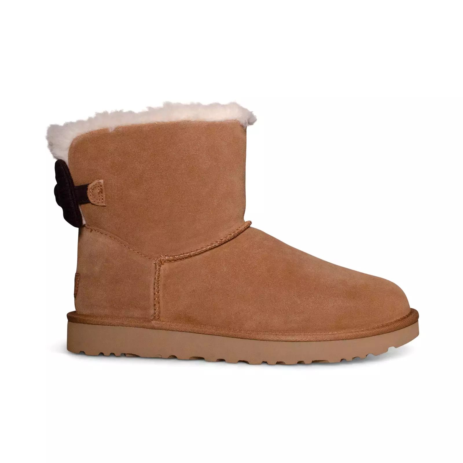 UGG Mini Bailey Ribbed Bow Chestnut Boots - Women's