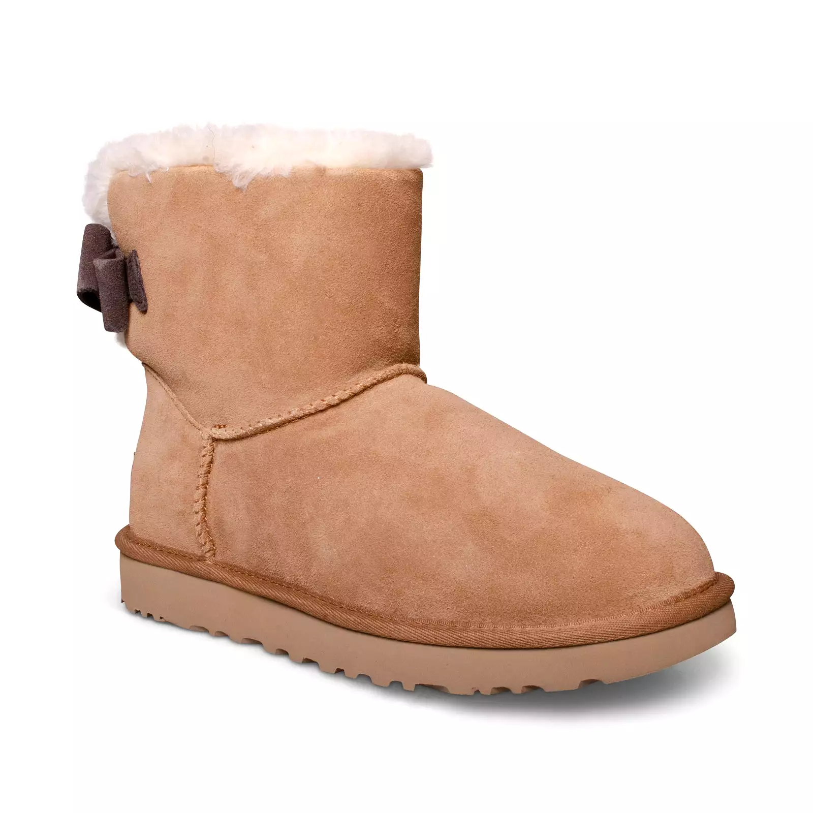 UGG Mini Bailey Suede Bow Chestnut Boots - Women's