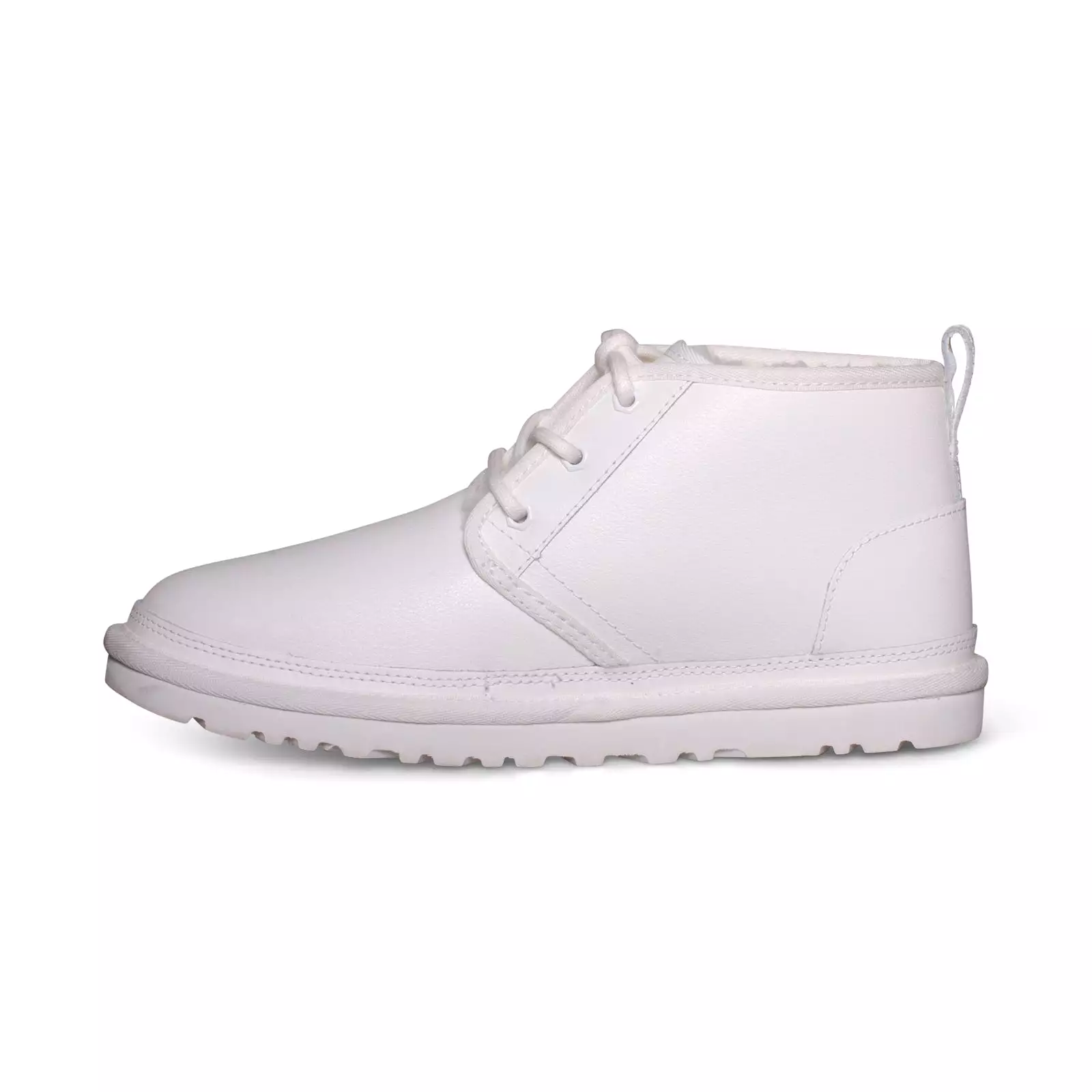 UGG Neumel Chopd Pebbled White Leather Boots - Women's