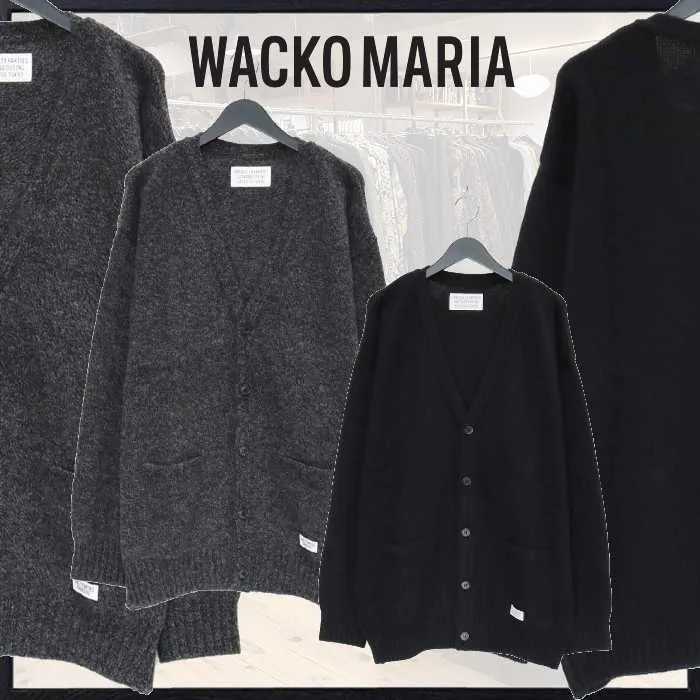 WACKO MARIA  |Unisex Wool Street Style Plain Logo Cardigans