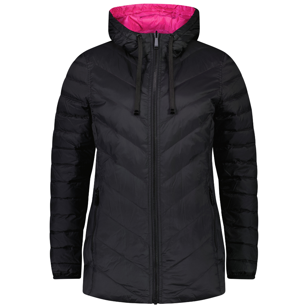 Womens Jo Reversible Jacket - Black/Hotpink