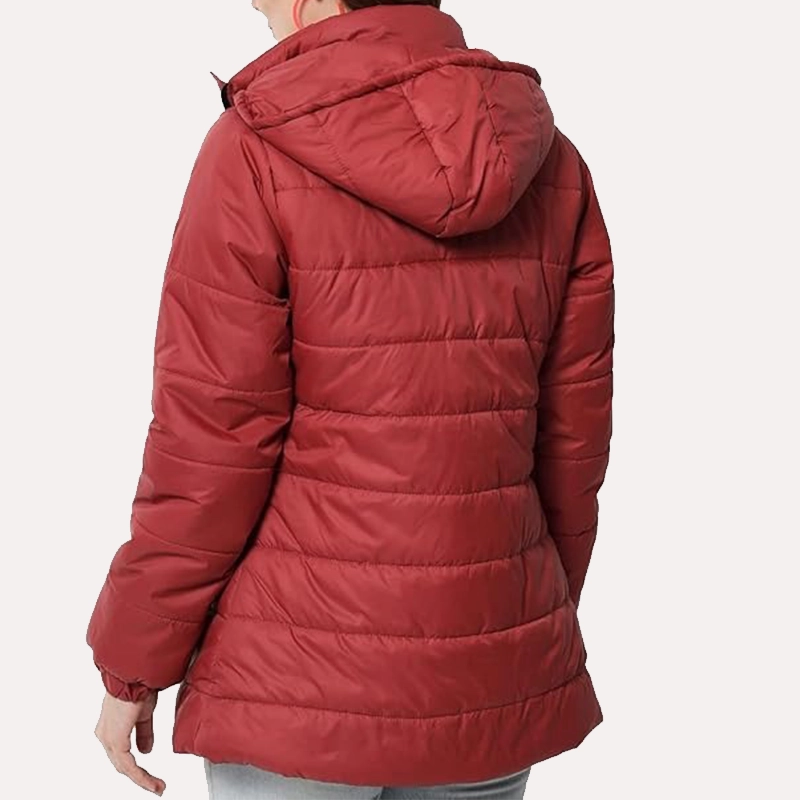 Womens Red Puffer Jacket | Red Puffer Hooded Jacket